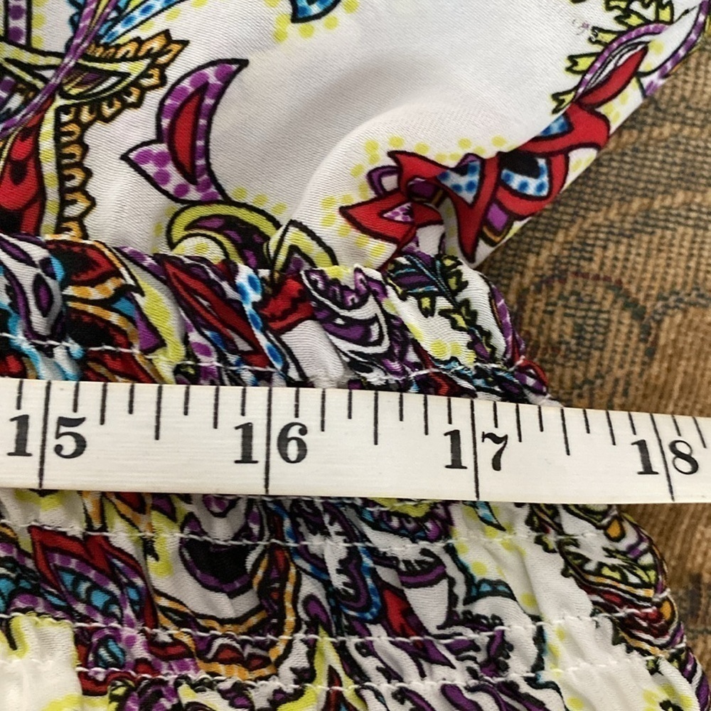 Banana republic Boho multicolor ruffle dress with tassels size large - Picture 10 of 11